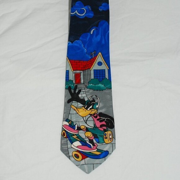 Vintage 59.5” Mens Daffy Duck Tie 1993 Warner Brothers Balancine Hot Cakes EUC - Picture 2 of 6